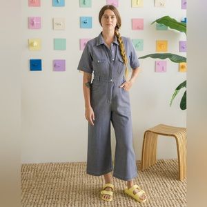 HarperSage Utility Jumpsuit Size M Dusty Navy